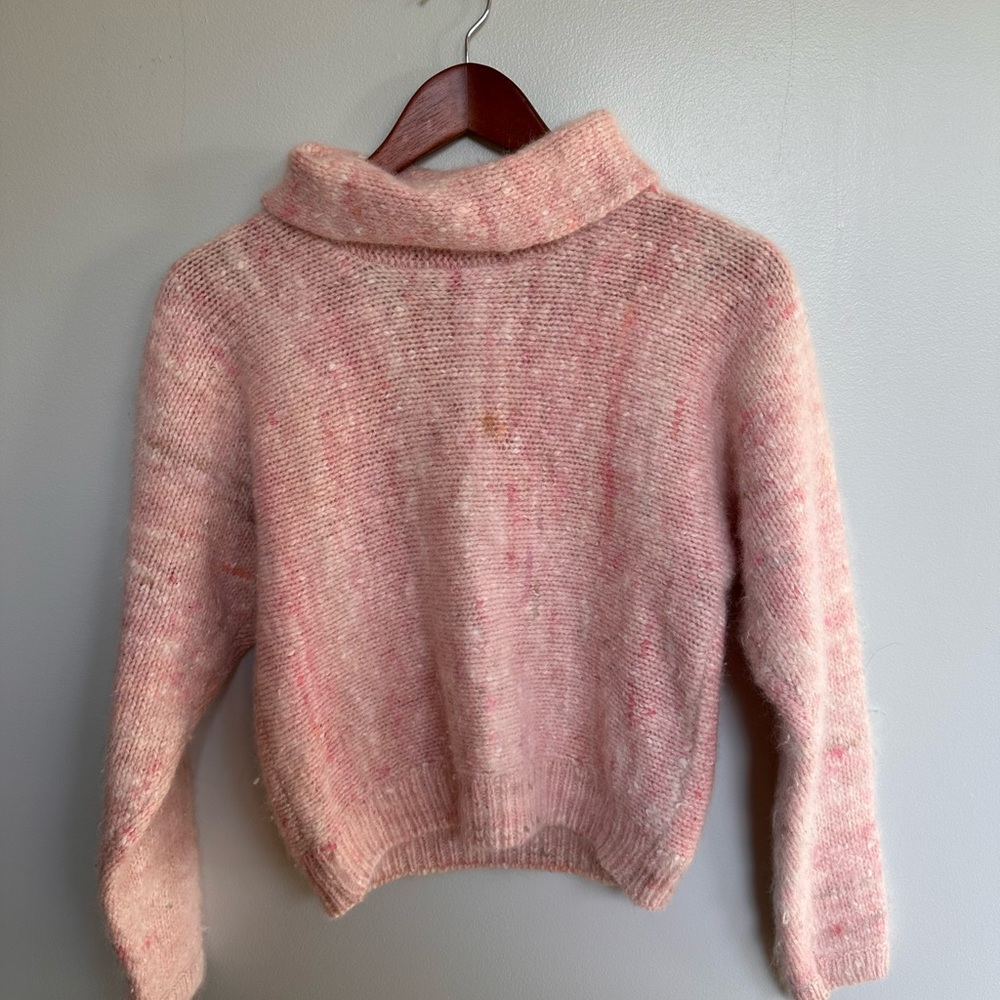 Neiman Marcus Pink Cowl Neck Sweater